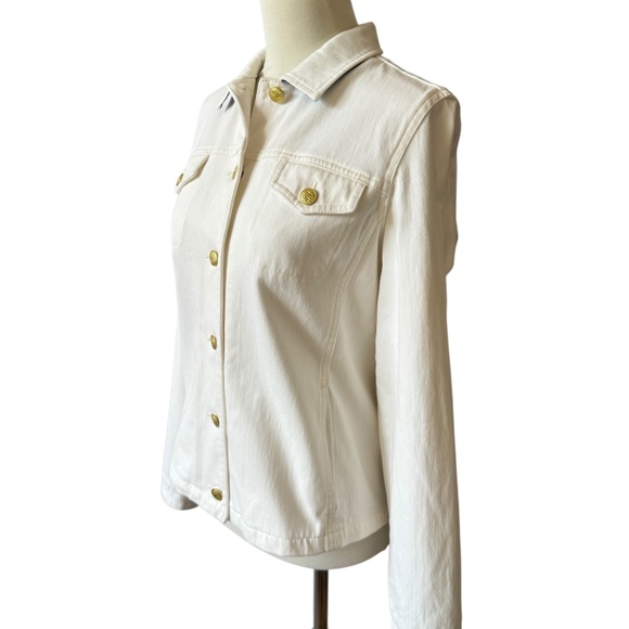 J MCLAUGHLIN COLBY JEANS JACKET BOXY CHIC PREPPY CASUAL CLASSIC TIMELESS NWOT S - Picture 5 of 12